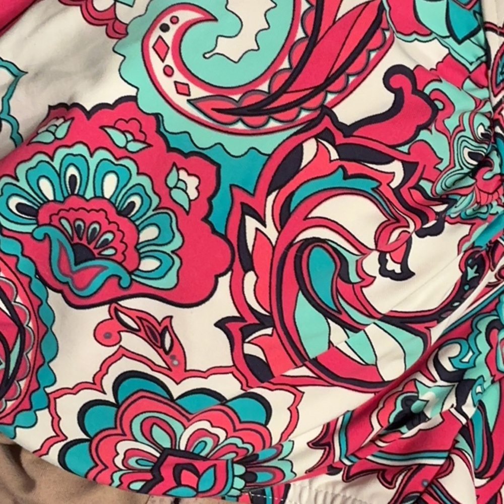 Lands' End Teal, Pink & Cream Paisley Bikini Set - Picture 3 of 4